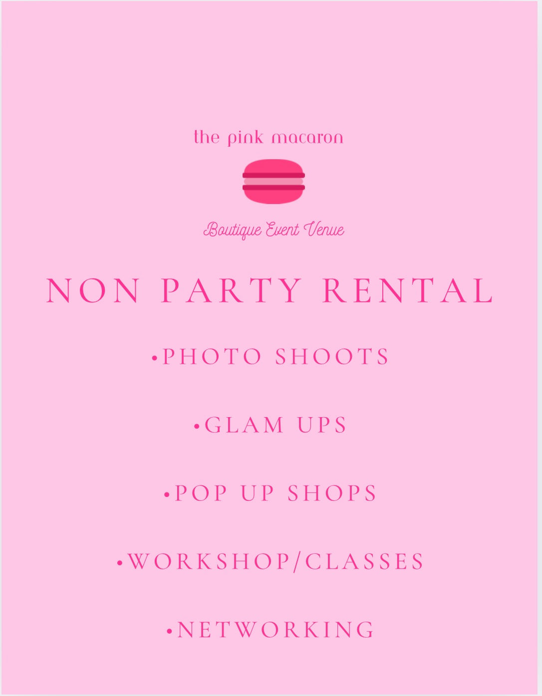 Hourly Non Party Rental